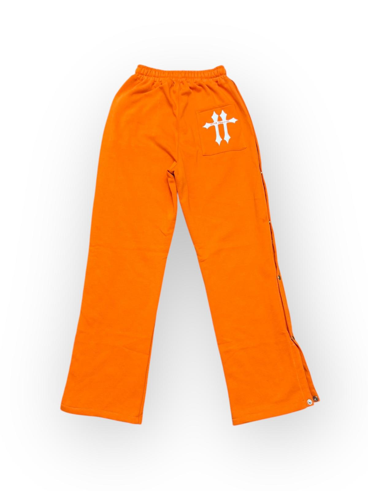 Orange Sweat Pants to the Hoodie suit